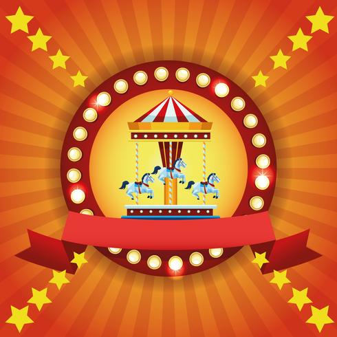 Circus fair festival colorful emblem vector