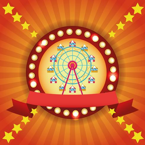 Circus fair festival colorful emblem vector