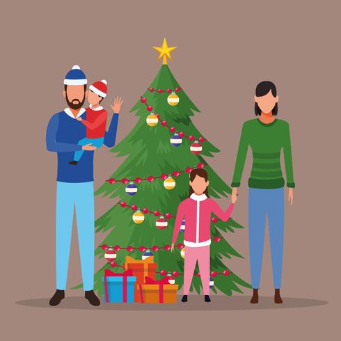 Merry Christmas in family vector