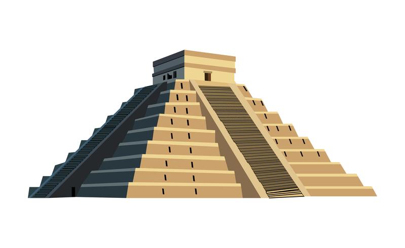 Mayan pyramid illustration vector