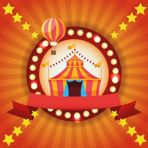 Circus fair festival colorful emblem vector