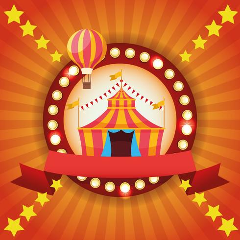 Circus fair festival colorful emblem vector