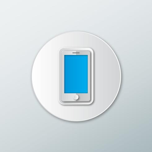 icono de teléfono blanco vector