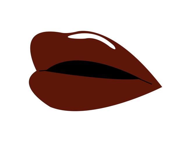 Vector de labios de mujer brillante rojo