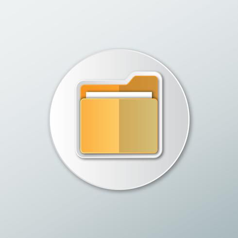 Carpetas de archivos de icono amarillo vector