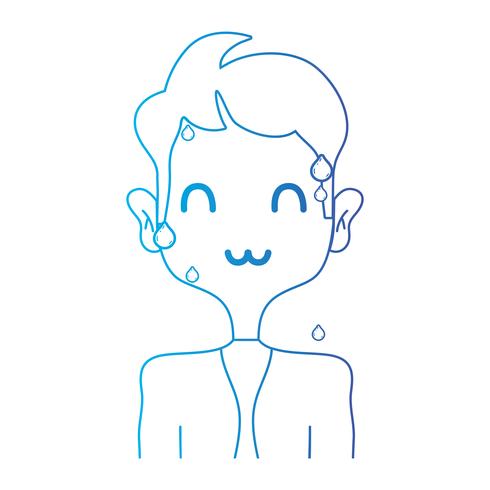 line scared man with elegant clothes and hairstyle vector