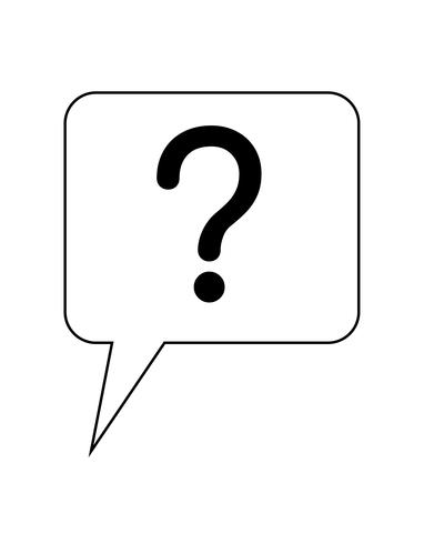 question mark in speech box vector