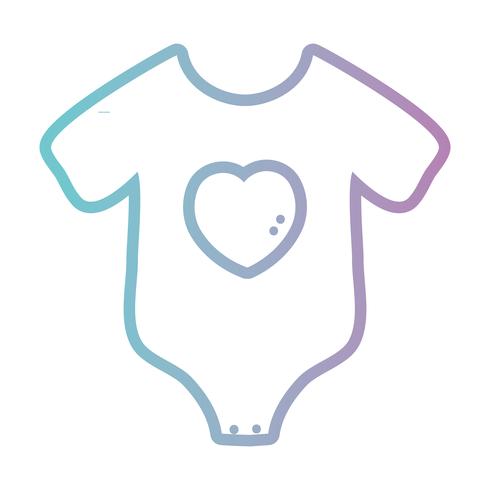 line baby pijama clothes design vector