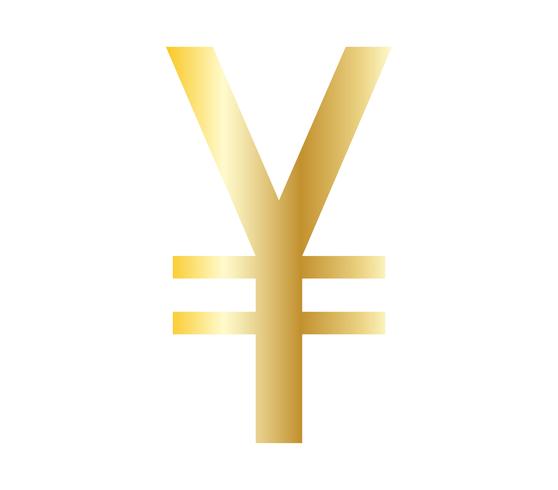 Golden yen symbol vector