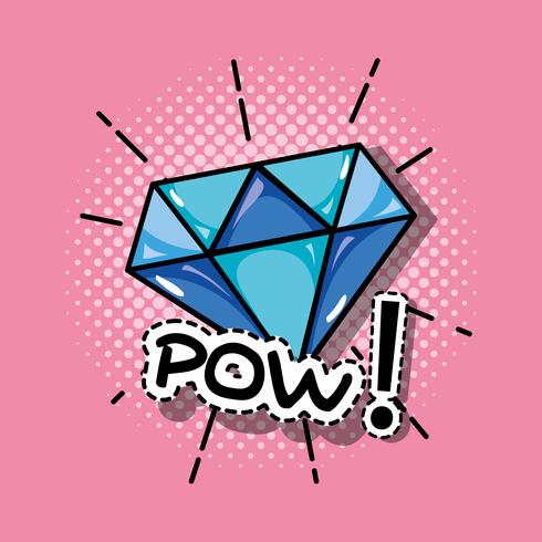 pop art diamond patch design vector