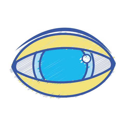 Ojo humano al icono de la visión óptica. vector