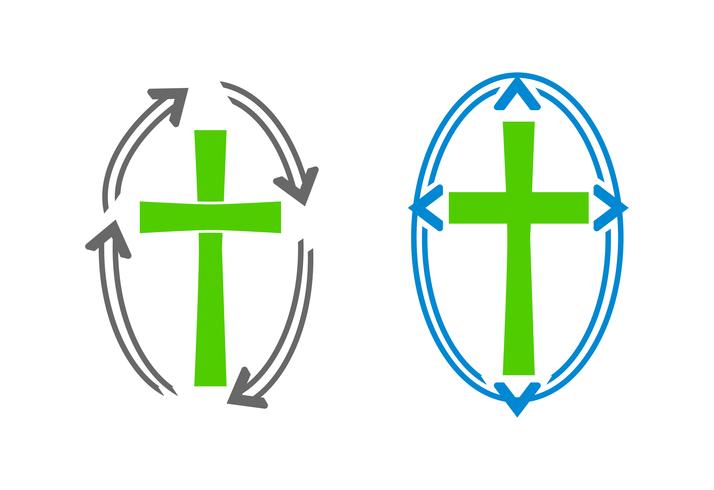 Crosses and arrows logos vector