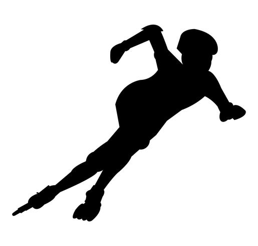 Roller skater silhouette vector