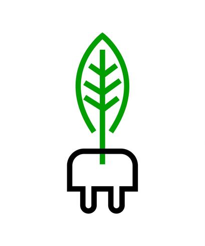 Leaf electric plug vector