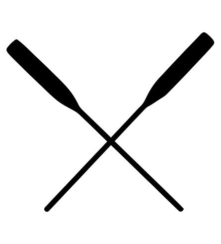 Crossed raft oars paddles  vector
