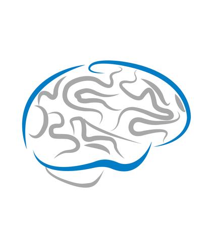 Icono del cerebro en blanco vector