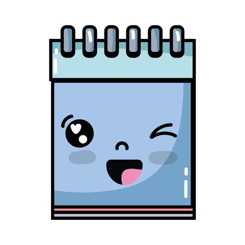 kawaii cute funny notebook tool vector