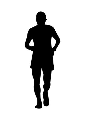 Man jogging silhouette vector