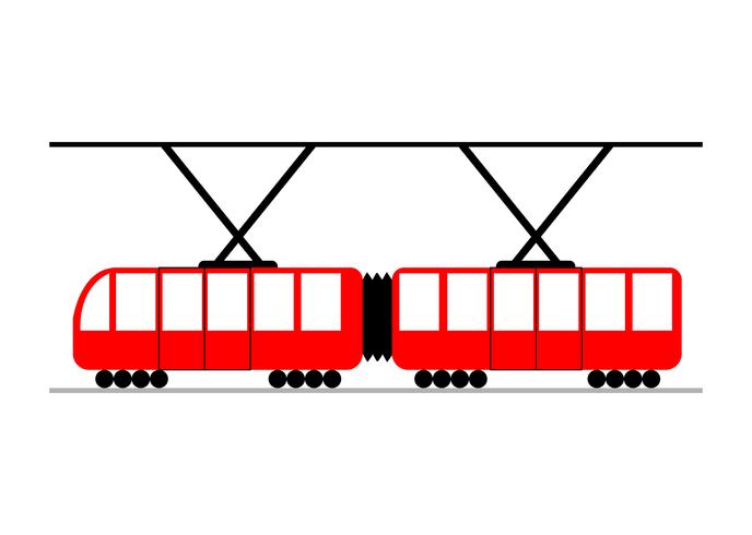 Red tram vector