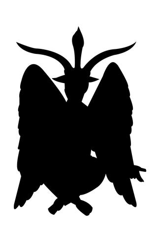 Silueta negra baphomet vector