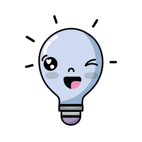 kawaii cute funny bulb idea vector