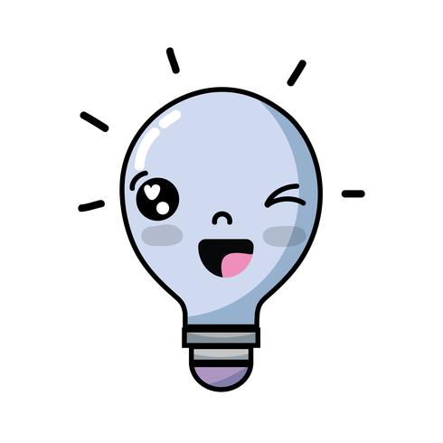 kawaii cute funny bulb idea vector