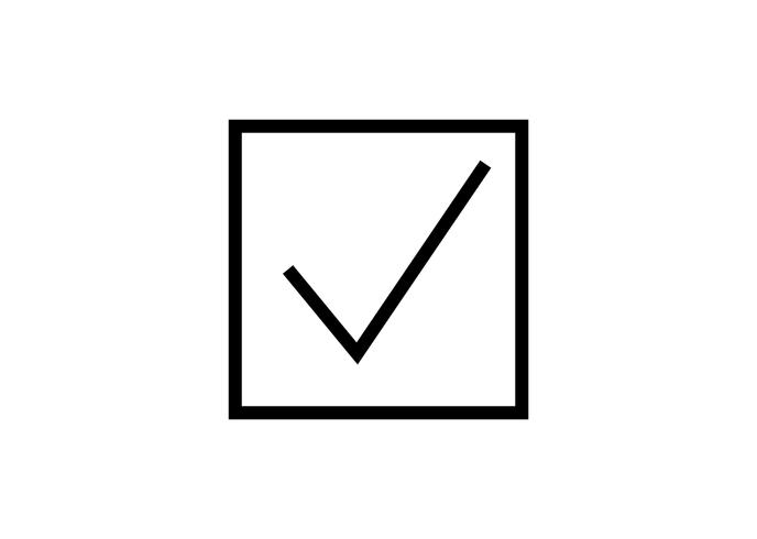 Check mark sign on white vector