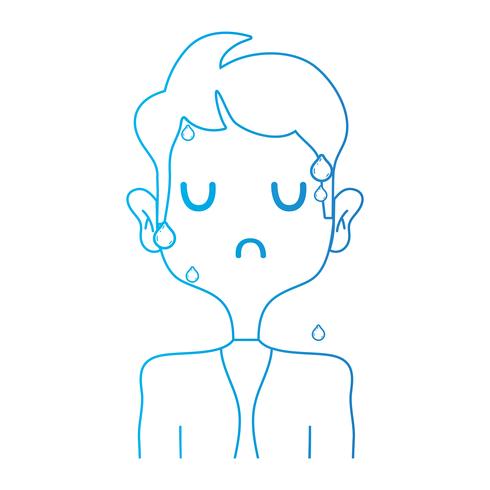 line scared man with elegant clothes and hairstyle vector