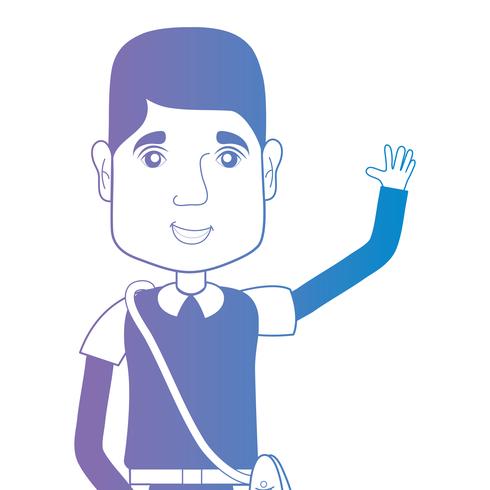 Línea avatar hombre con peinado y camiseta. vector