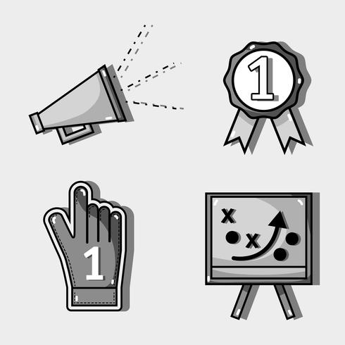 set amercan football elements to competition vector