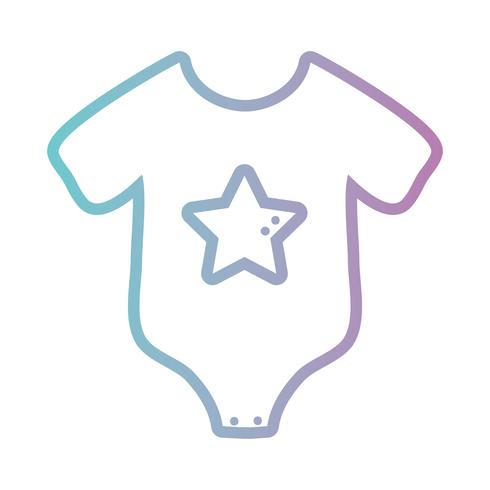 line baby pijama clothes design vector