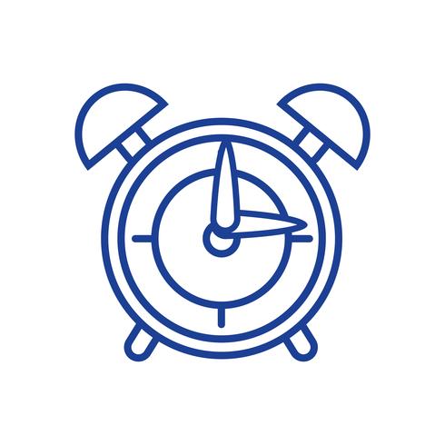 silhouette round clock alarm object design vector