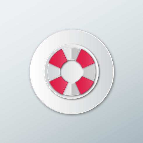 Lifebuoy icon in a flat style  vector