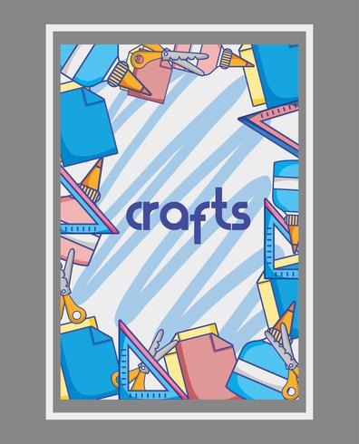 art and craft creative object design vector