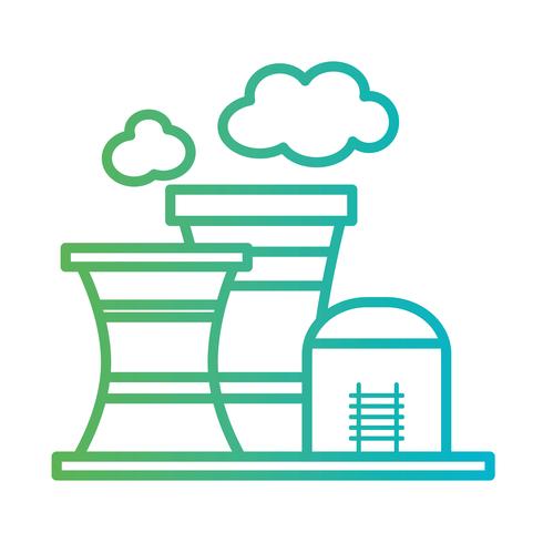 line toxic factory pollution industry vector