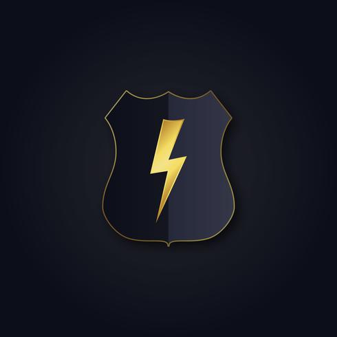 Dark shield with golden edges. 658979 Vector Art at Vecteezy