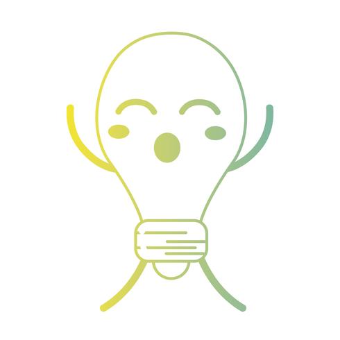 line kawaii cute funny bulb energy vector