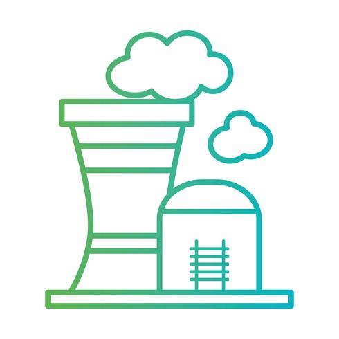 line toxic factory pollution industry vector