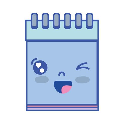 kawaii cute funny notebook tool vector