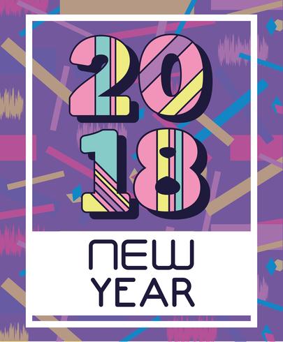 feliz año nuevo figuras diseño backgrund vector