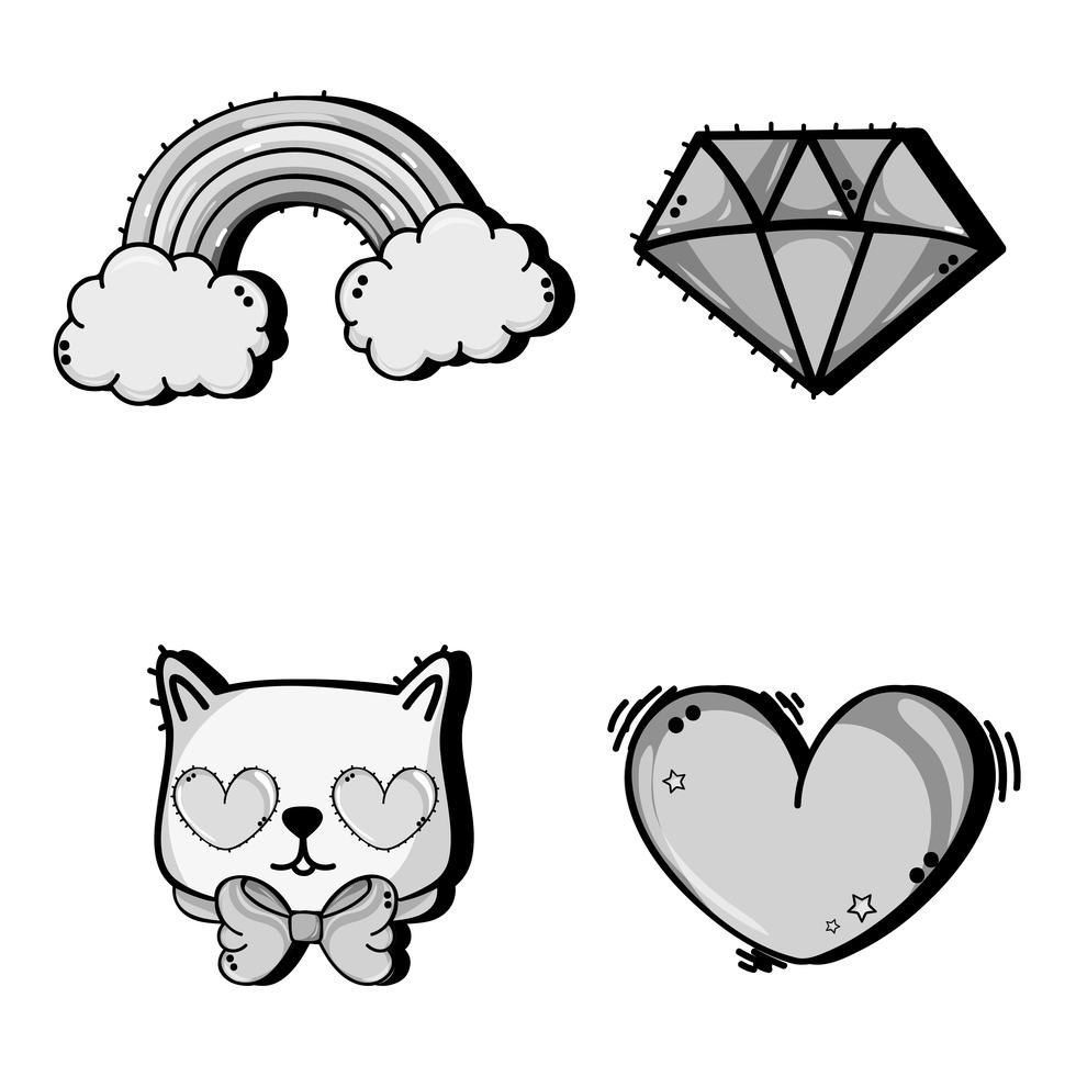 set fashion cute patch decoration design 659079 Vector Art at Vecteezy