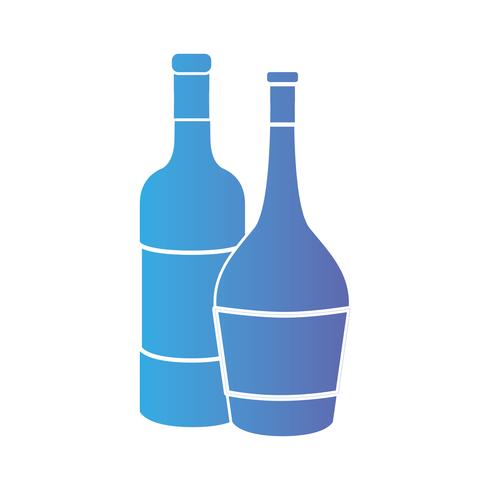 Línea de botellas de vino para celebrar bebidas. vector