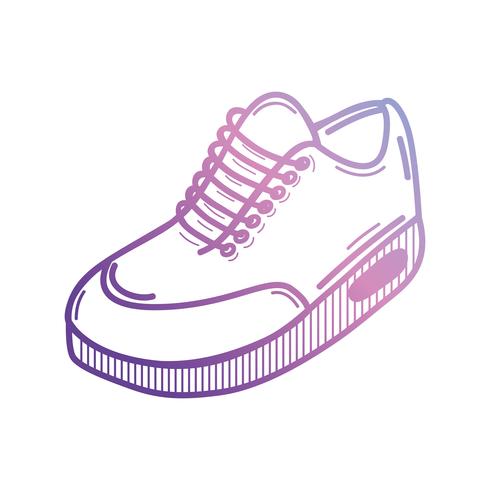 line sport sneakers style design vector