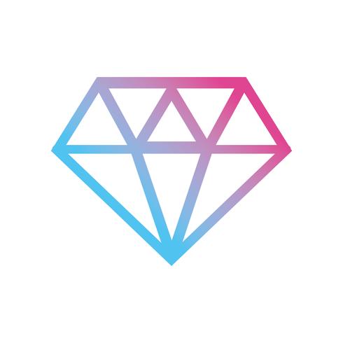 línea de cristal de diseño de moda de diamantes vector