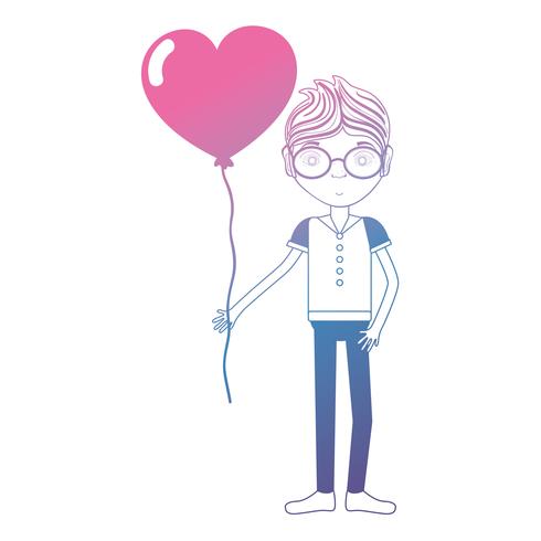 line man with glasses and clothes design vector