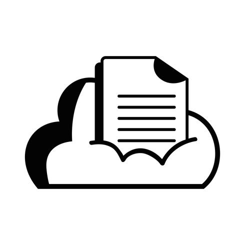 contour cloud data with digital document information vector