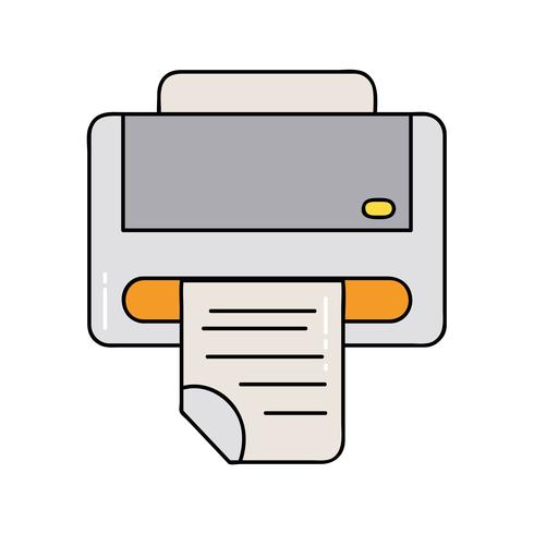 printer machine technology with business document vector