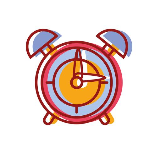 round clock alarm object design vector