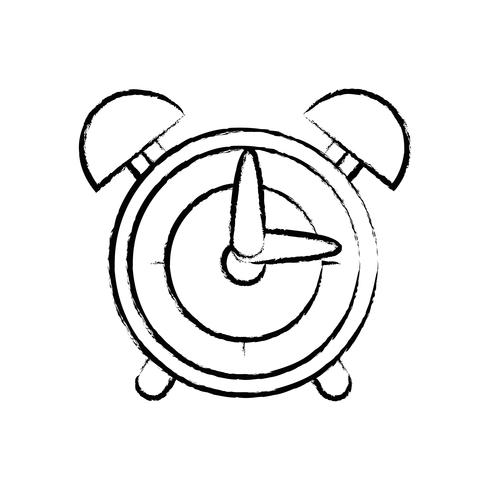 figure round clock alarm object design vector