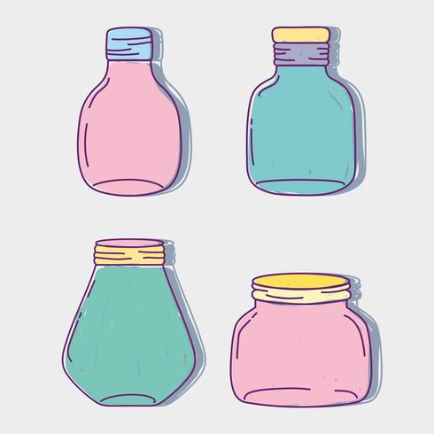 set jar mason glass with different shapes vector